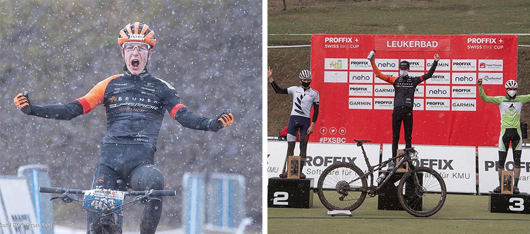 Finn Treudler wins the Junior race at the Swiss Cup in Leukerbad