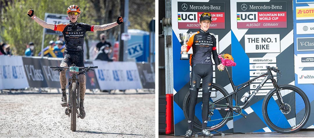 Finn Treudler wins the Junior race at the Worldcup in Albstadt