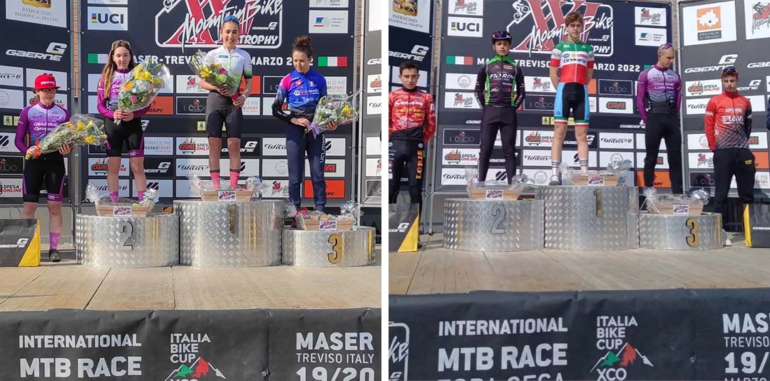 Podium results for the Four ES Racing Team athletes at the Gearne MTB Trophy