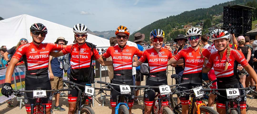 Team Austria at the UCI World Championships in Les Gets