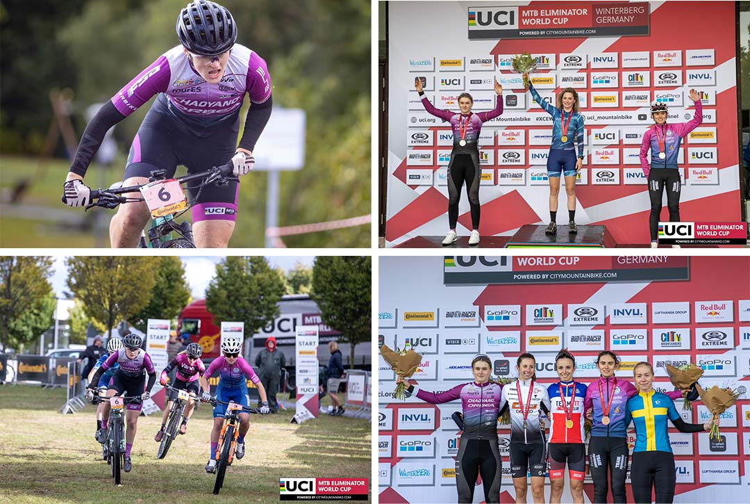 Podium for Line Mygdam at the UCI Eliminator World Cup in Winterberg